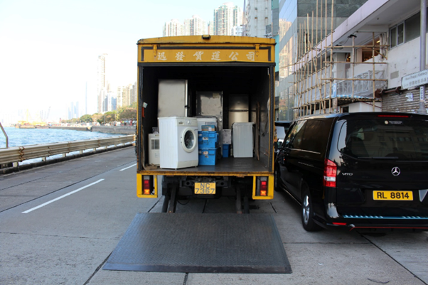 A Moving Van with Open Back Revealing Belongings During a Move