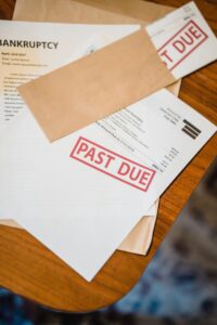 Past Due Bills on a table